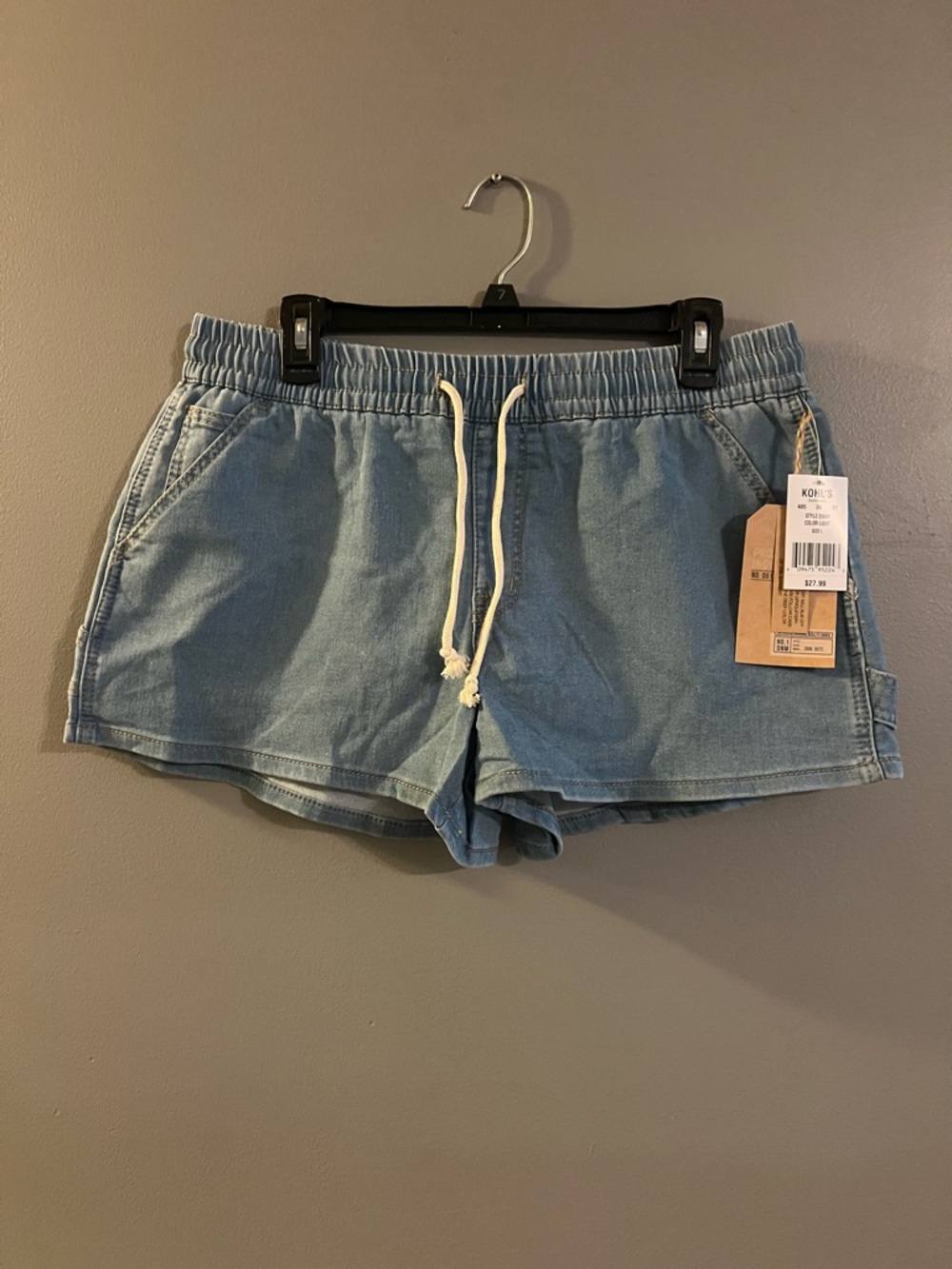 Kohl’s Project Indigo Light Blue Denim Drawstring Casual Shorts